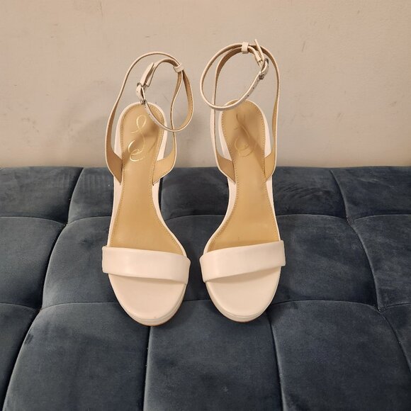 Worn Once - Sam Edelman Jade Ankle Strap Sandal White, size 8.5 - Picture 4 of 10
